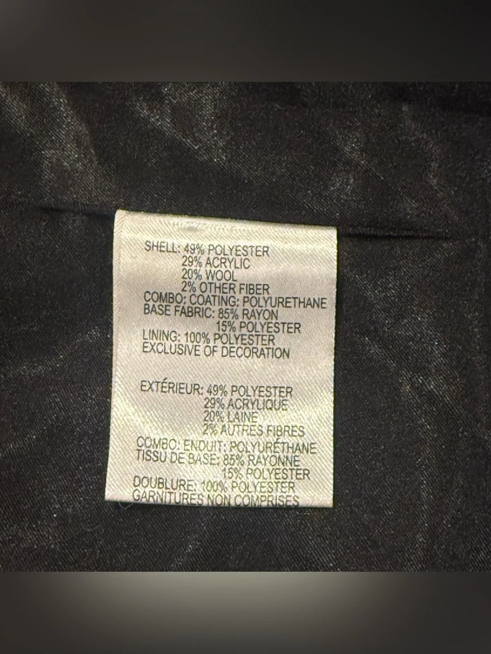 Laundry By Shelli Segal Black Tweed Zip-Front Blazer with faux Leather Trim